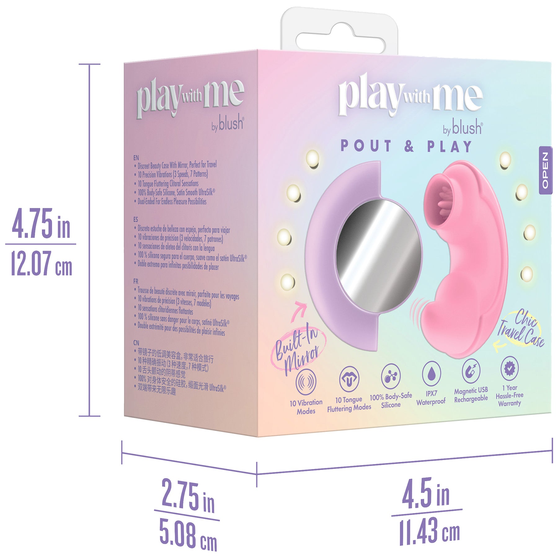 Play With Me Pout & Play Discreet Silicone Double Ended Vibrator By Blush