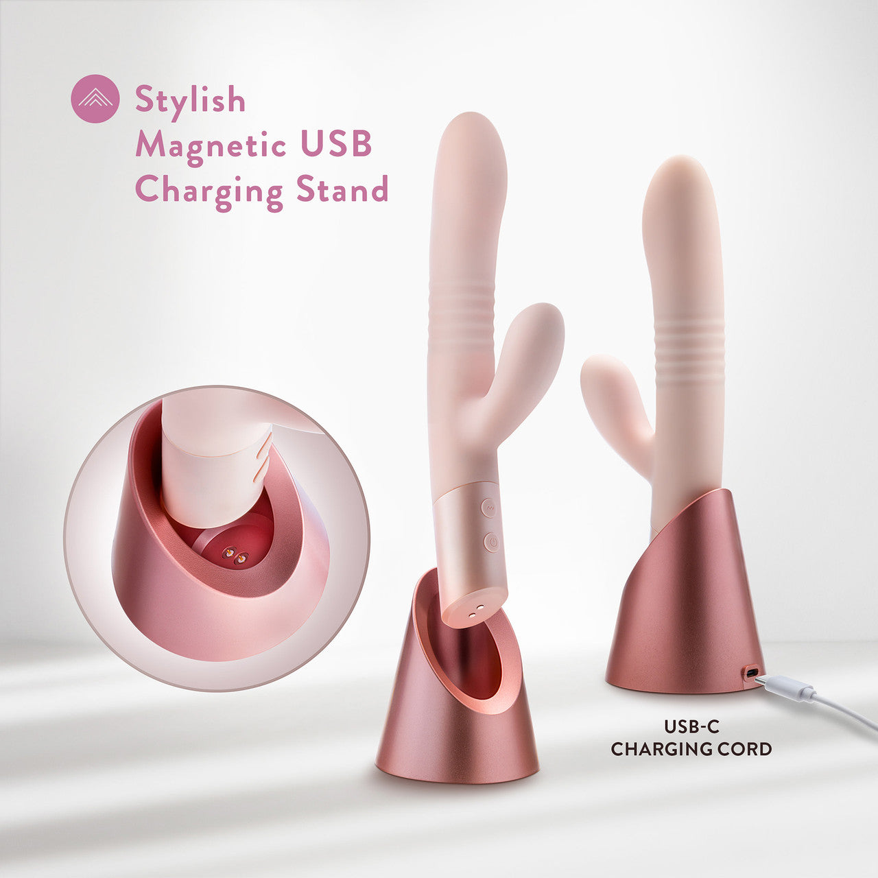Fraya Rechargeable Silicone Thrusting Dual Stimulation Vibrator By Blush - Pink