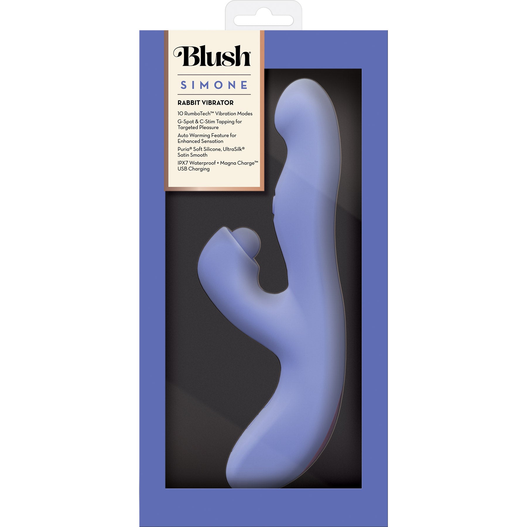 Simone Rechargeable Silicone Warming Tapping Rabbit Vibrator By Blush
