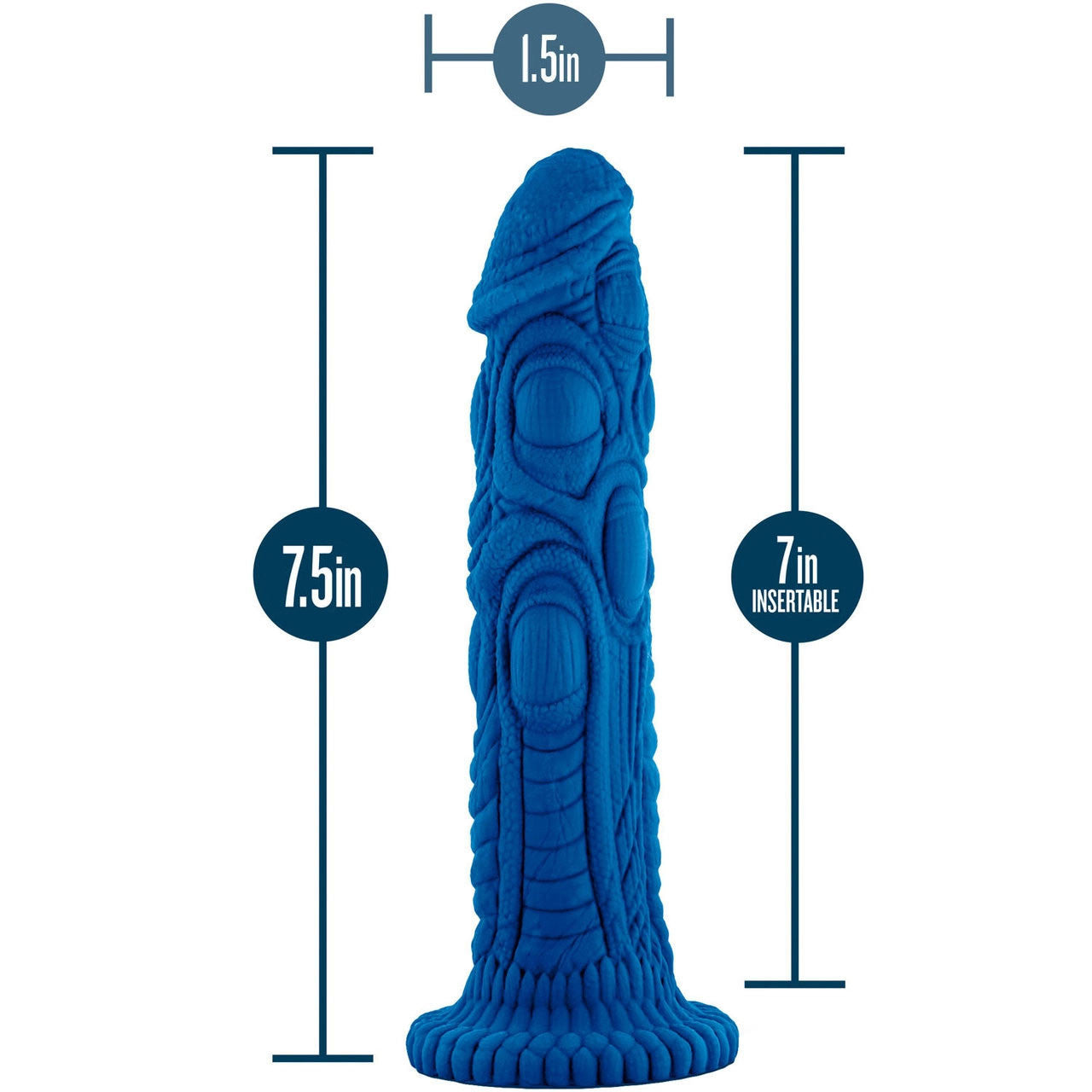 The Realm Draken Silicone Lock On & Harness Compatible Dildo - Blue
