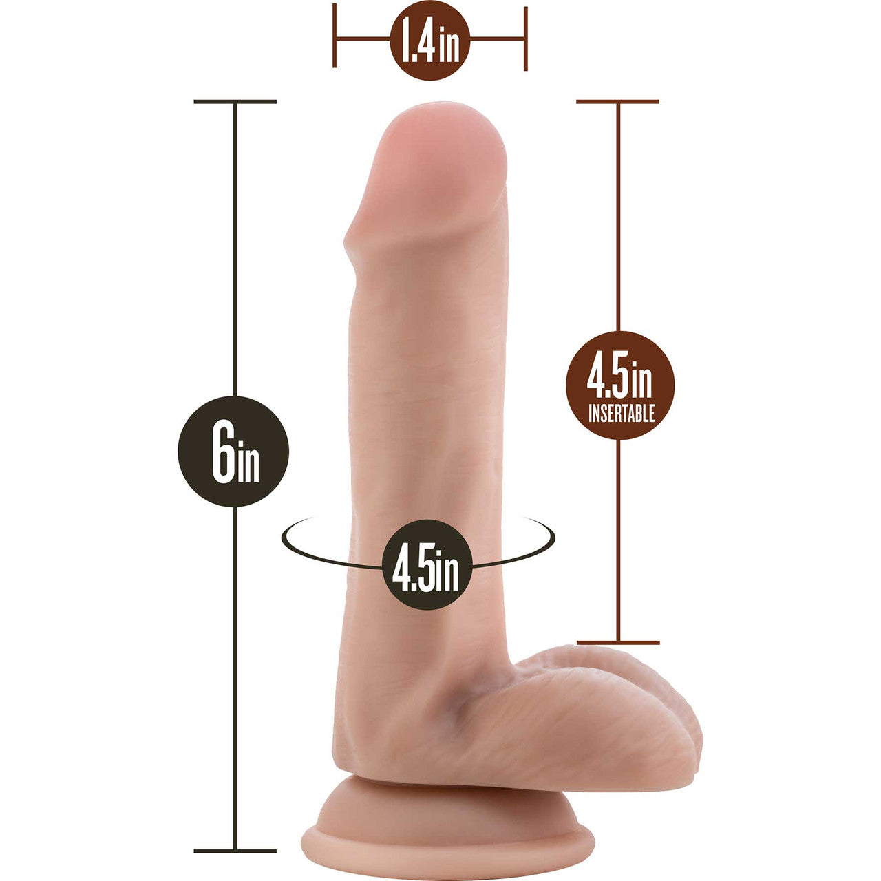 Dr. Skin Dr. Daniel 6 Inch Silicone Suction Cup Dildo by Blush - Vanilla