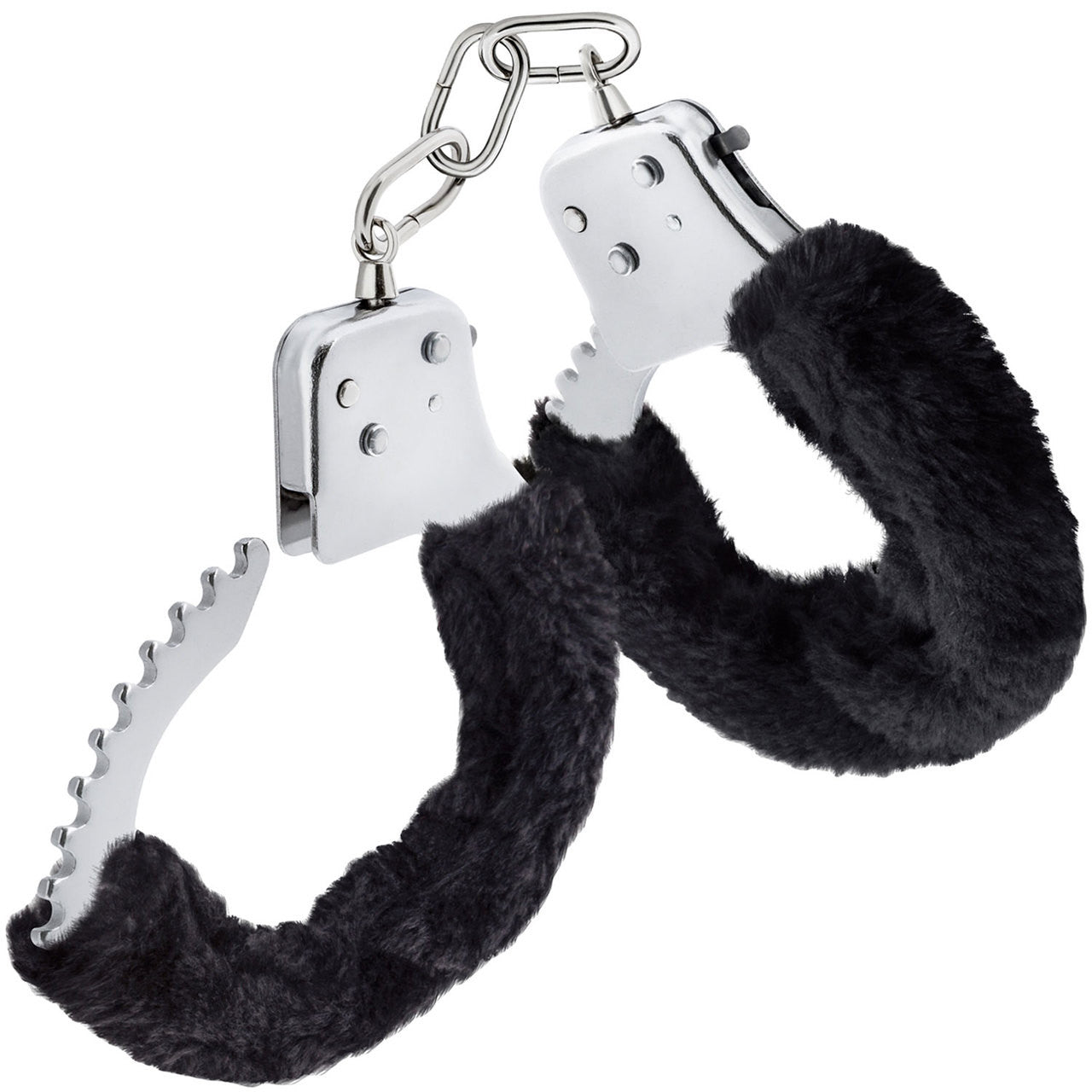 Temptasia Cuffs By Blush Novelties - Black Furry Handcuffs