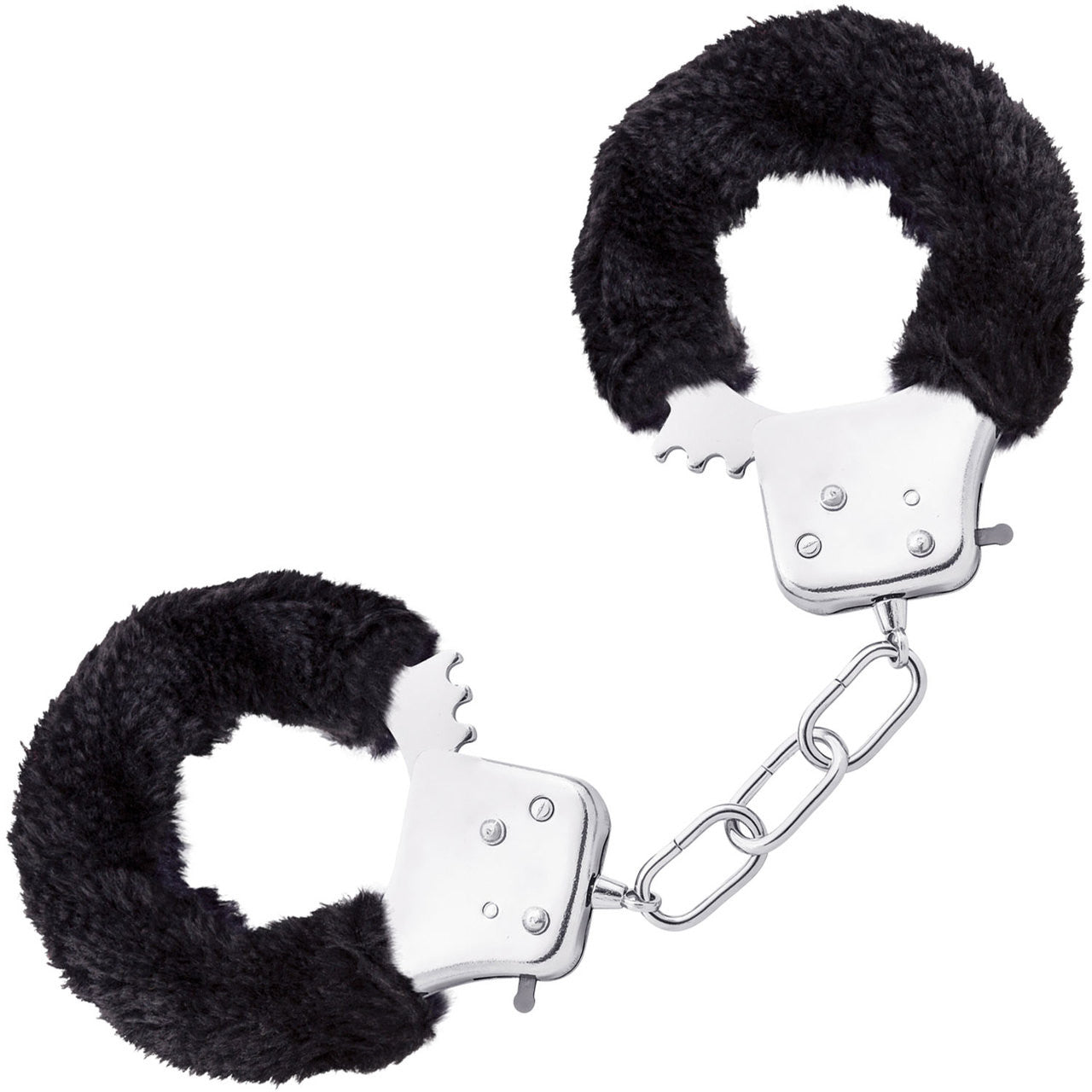 Temptasia Cuffs By Blush Novelties - Black Furry Handcuffs