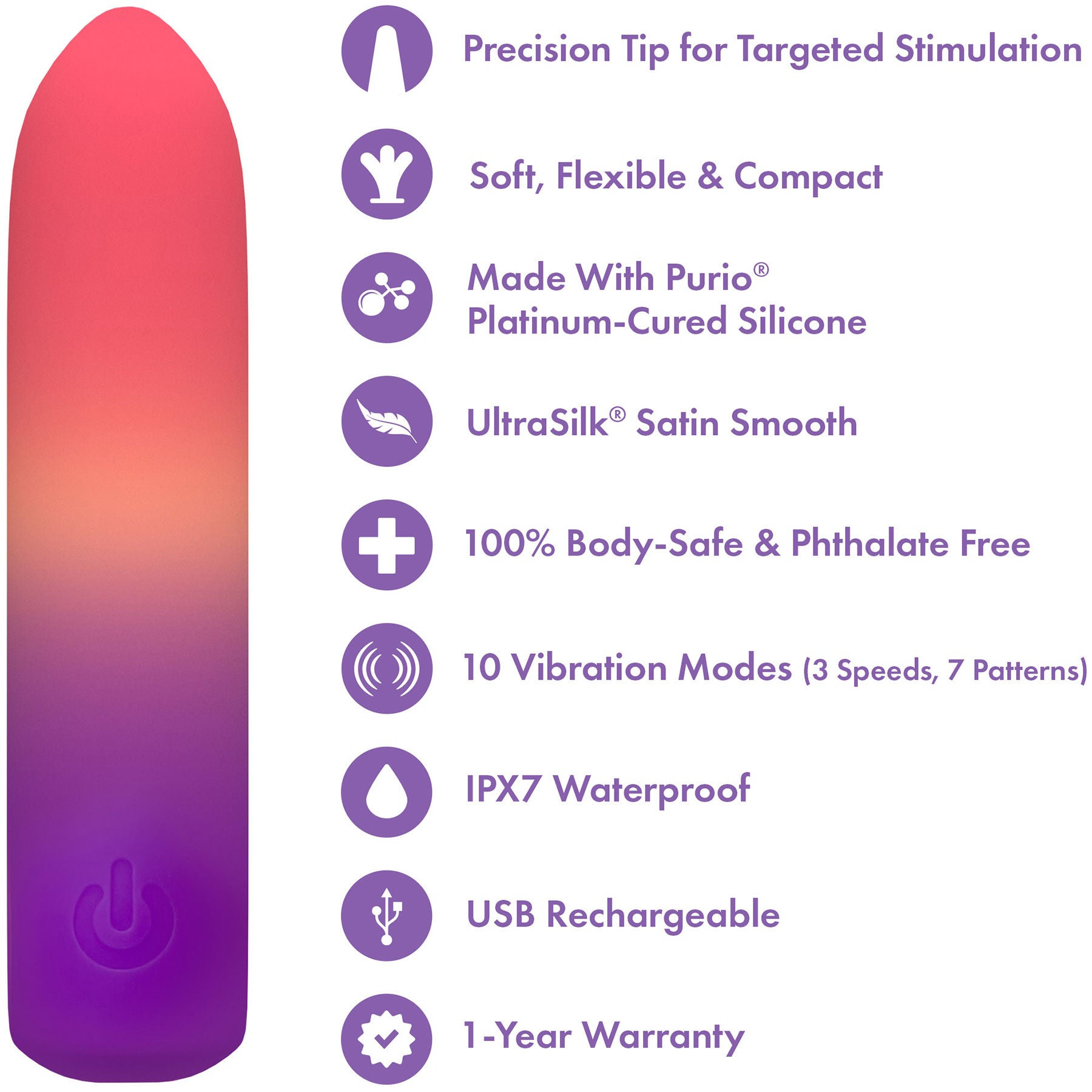 Play With Me Bullet Rechargeable Silicone Vibrator By Blush - Cotton Candy