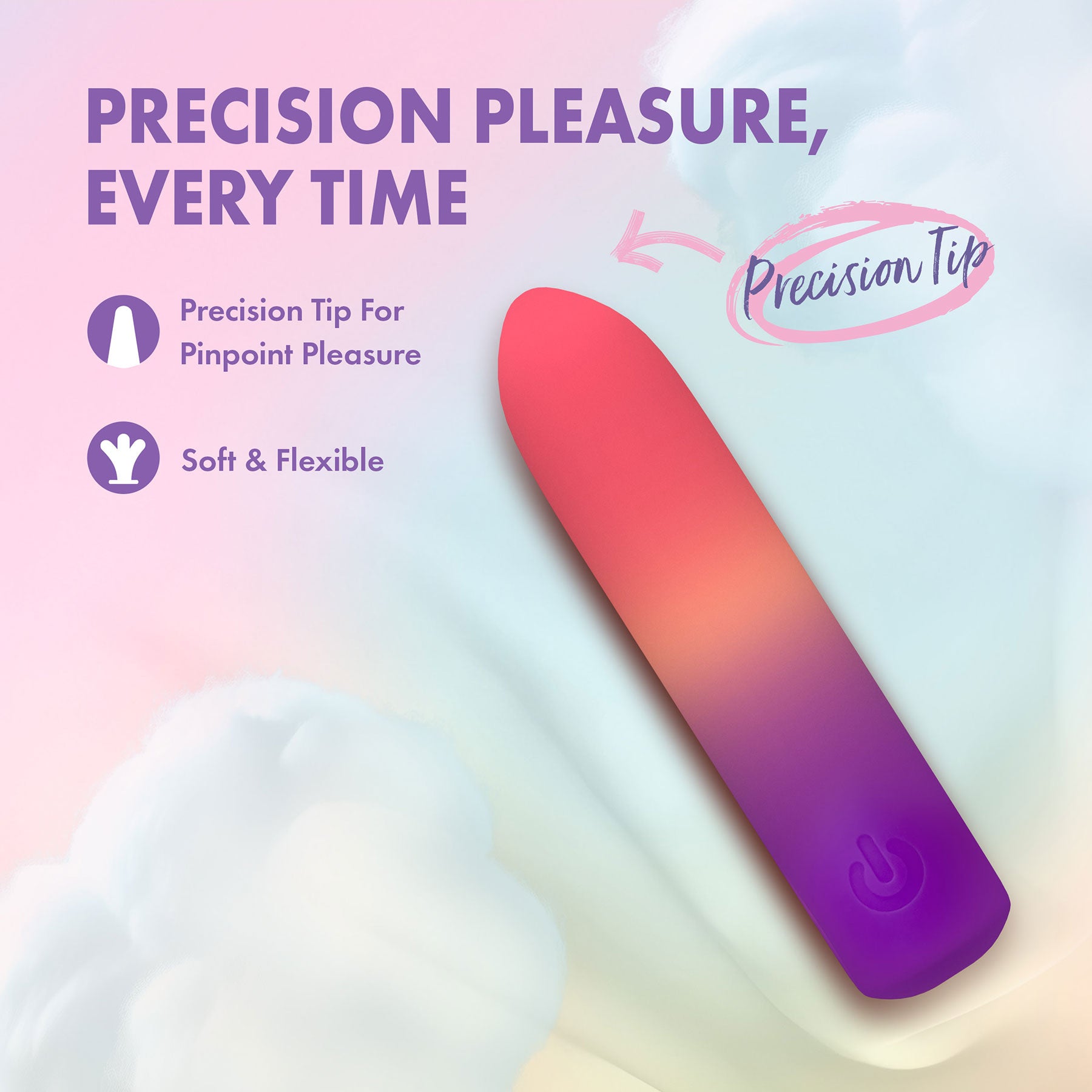 Play With Me Bullet Rechargeable Silicone Vibrator By Blush - Cotton Candy