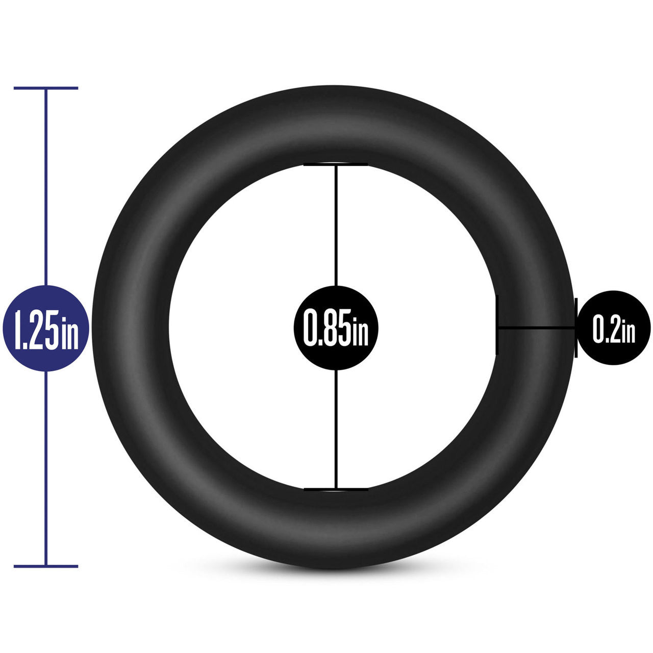 Performance VS2 Pure Premium Small Silicone Cock Rings By Blush Novelties - Black