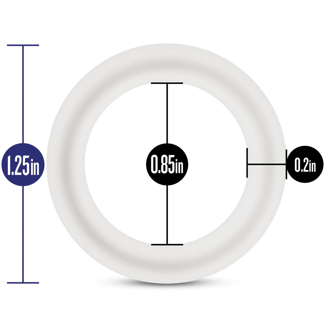 Performance VS2 Pure Premium Small Silicone Cock Rings By Blush Novelties - Glow-In-The-Dark White