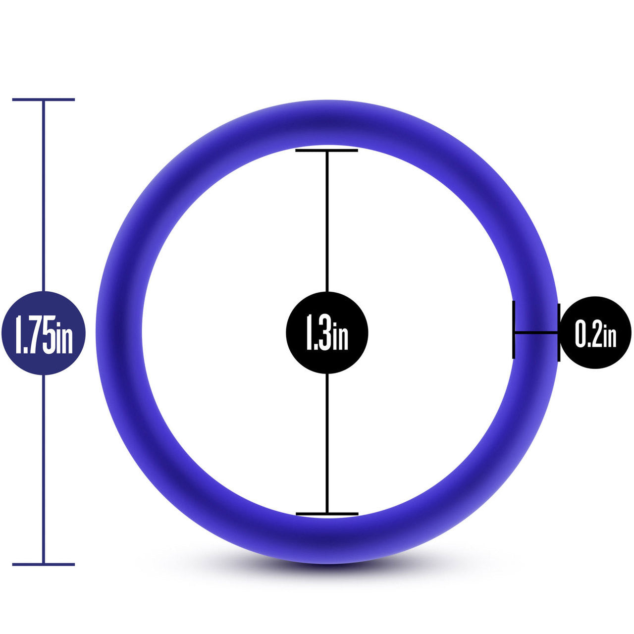 Performance VS1 Pure Premium Medium Silicone Cock Rings By Blush Novelties - Indigo