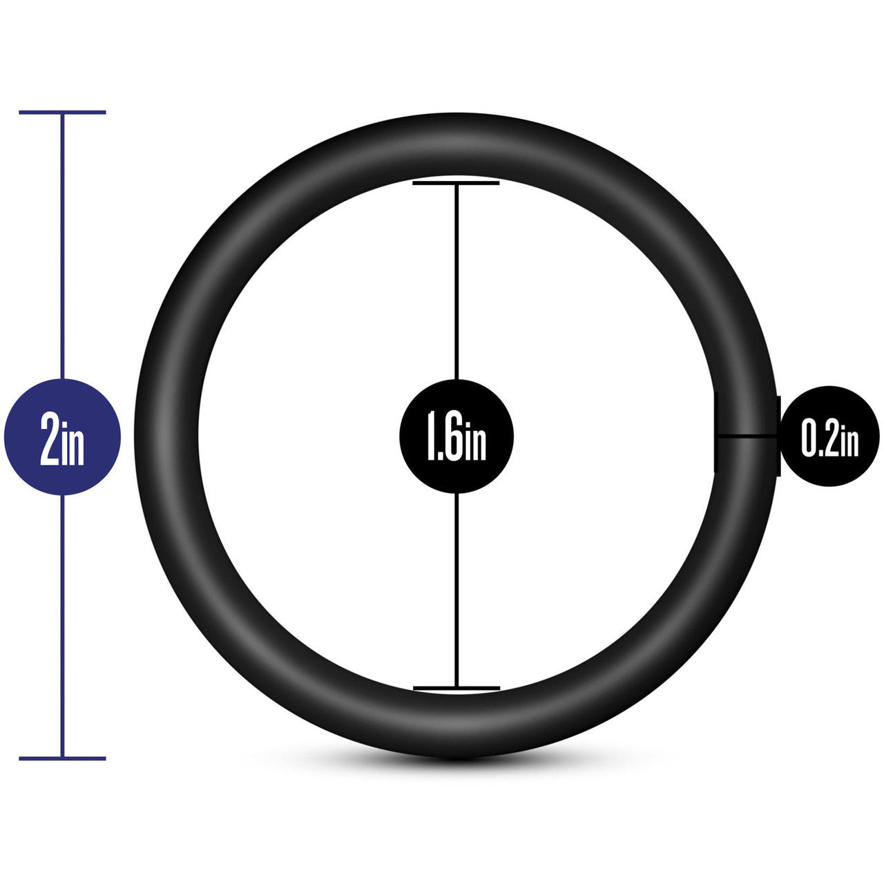 Performance VS3 Pure Premium Large Silicone Cock Rings By Blush Novelties - Black