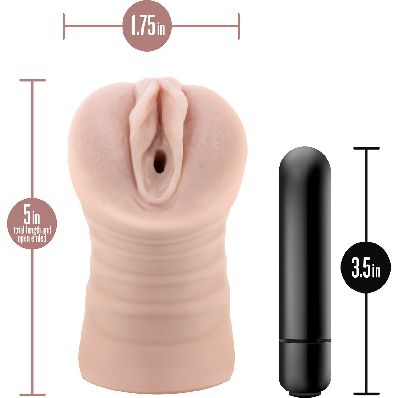 EnLust Ayumi Open Ended Vibrating Vagina Penis Masturbator By Blush - Vanilla