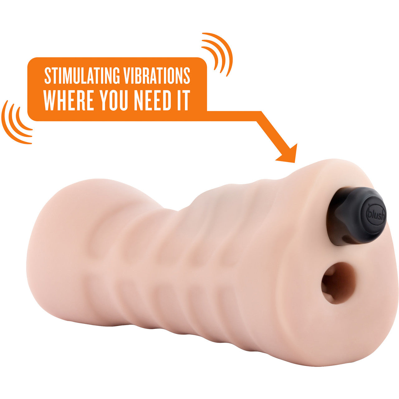 EnLust Nicole Open Ended Vibrating Mouth Penis Masturbator By Blush - Vanilla