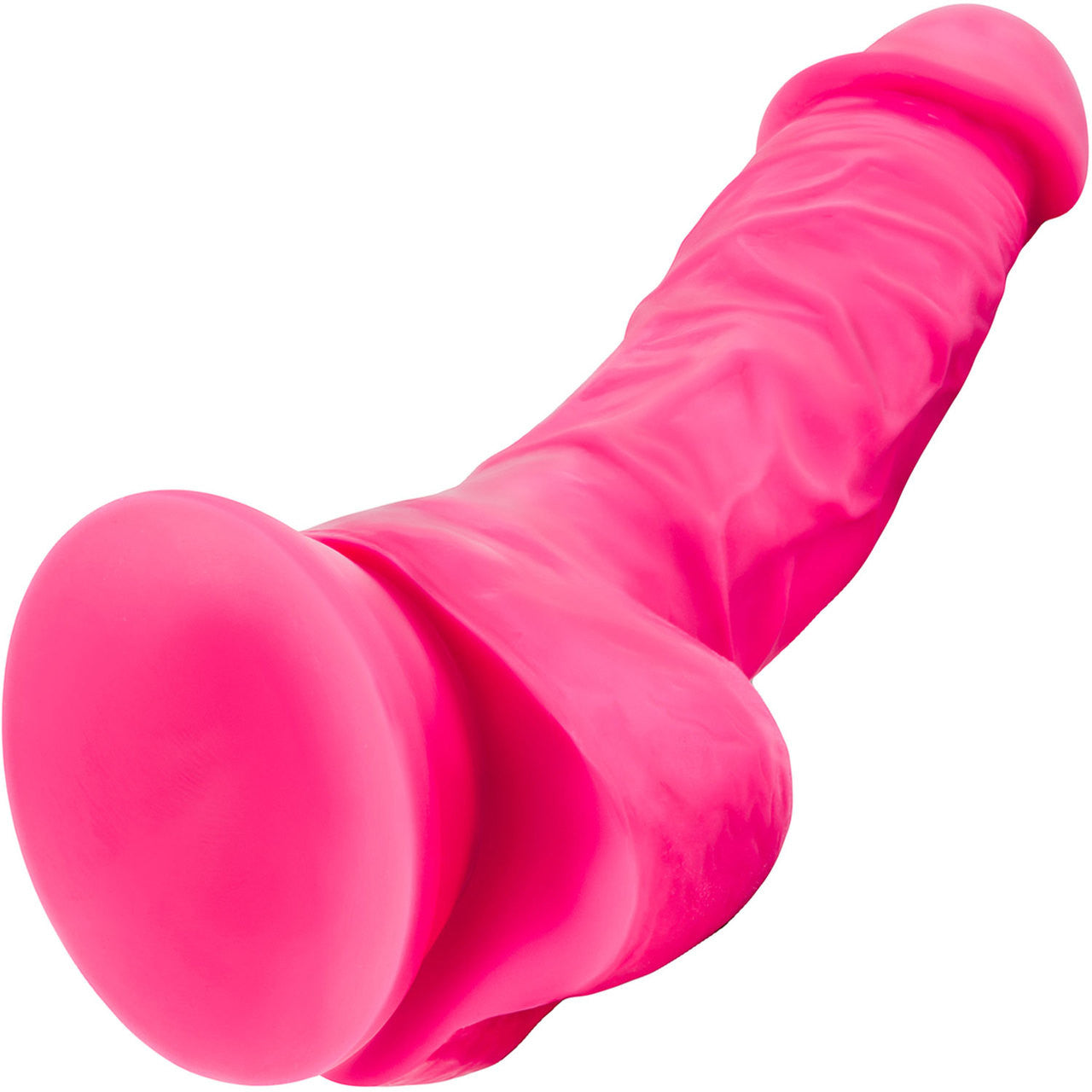 Neo Elite 7.5 Inch Dual Density Realistic Silicone Dildo With Balls by Blush - Neon Pink