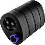 M Elite Platinum Strok Vibrating Rechargeable Silicone Dual End Penis Masturbator By Blush - Black