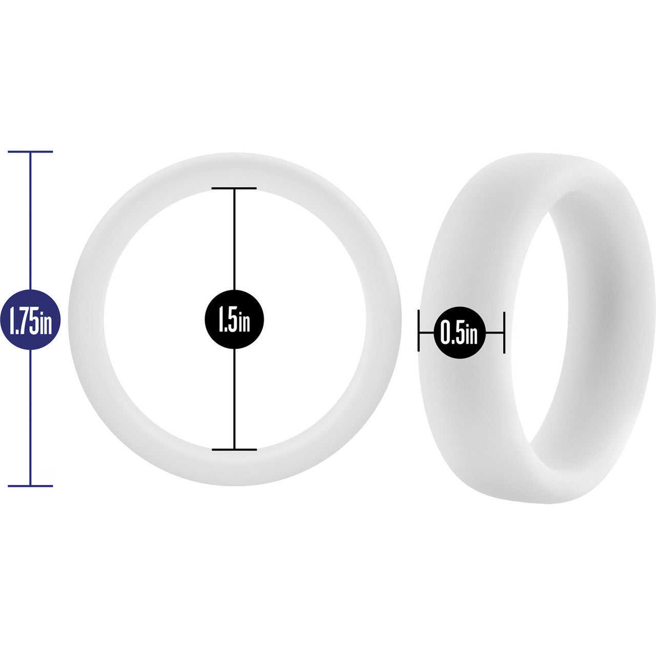 Performance Silicone Glo Pro Cock Ring By Blush Novelties - White Glow