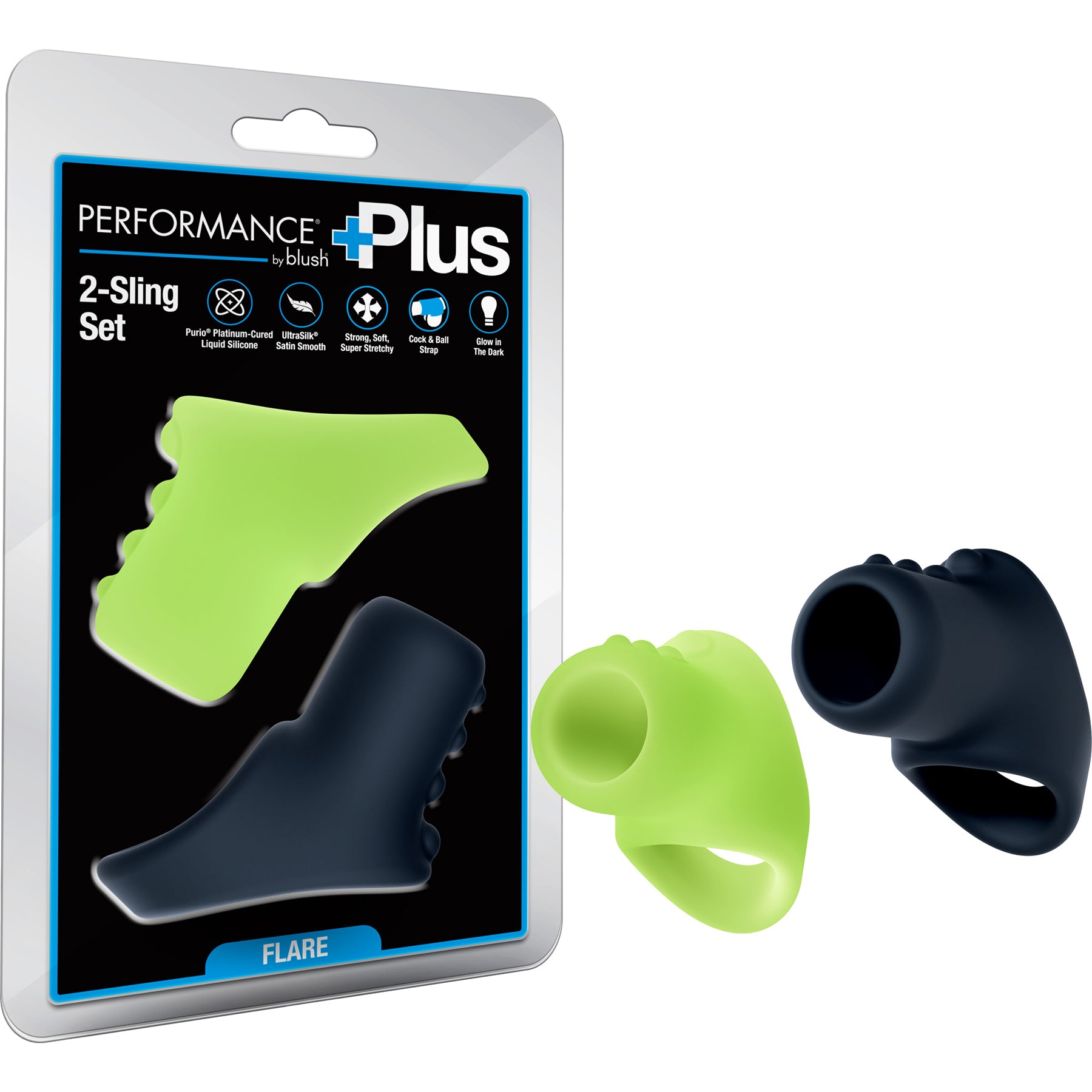 Performance Plus Flare Silicone Cock Sling 2 Piece Set By Blush