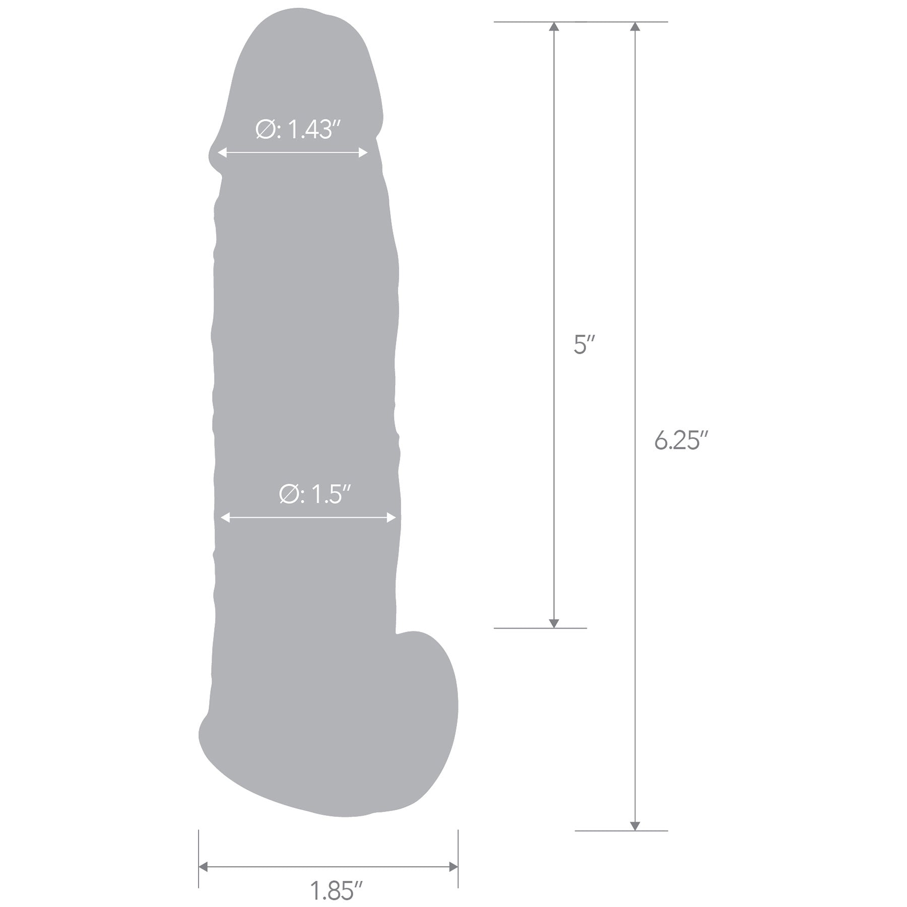 Blueline Super Real Silicone Penis Extension With Ball Constriction Loop - 6.25"