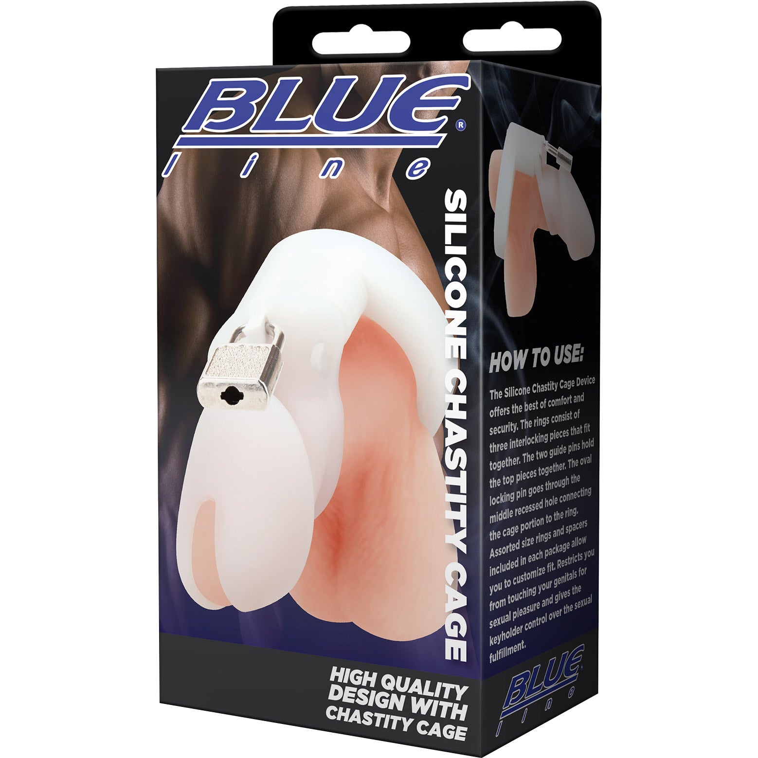 Blueline Silicone Chastity Cock Cage With Padlock - White