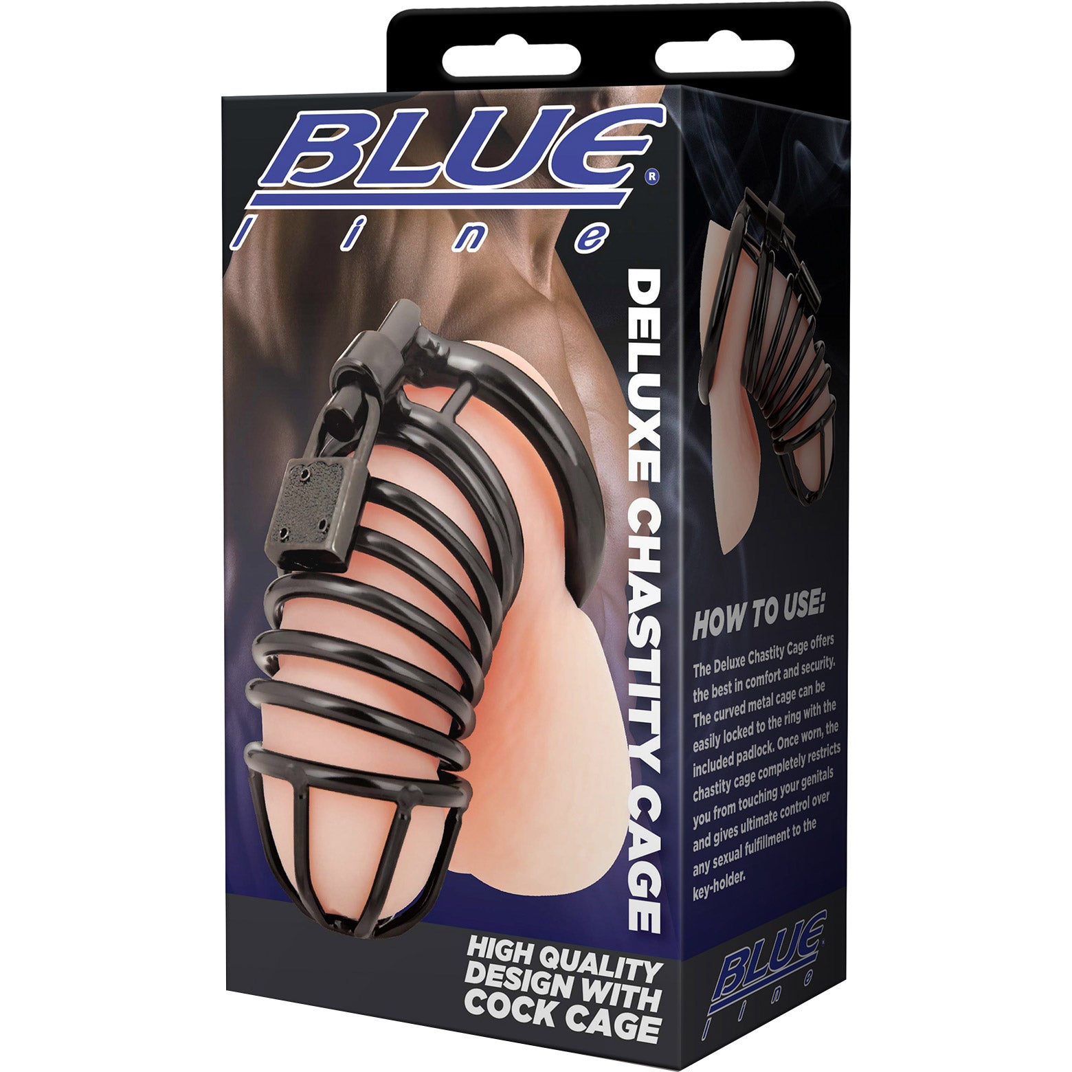 Blueline Deluxe Chastity Cock Cage With Padlock