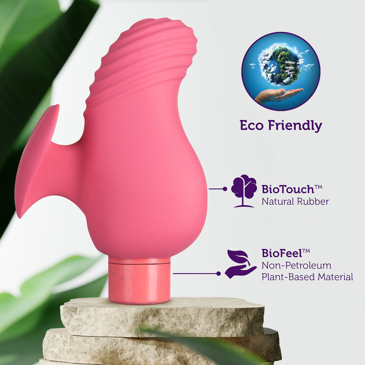 Gaia Eco Love Rechargeable Waterproof Plant Based Clitoral Vibrator By Blush - Coral