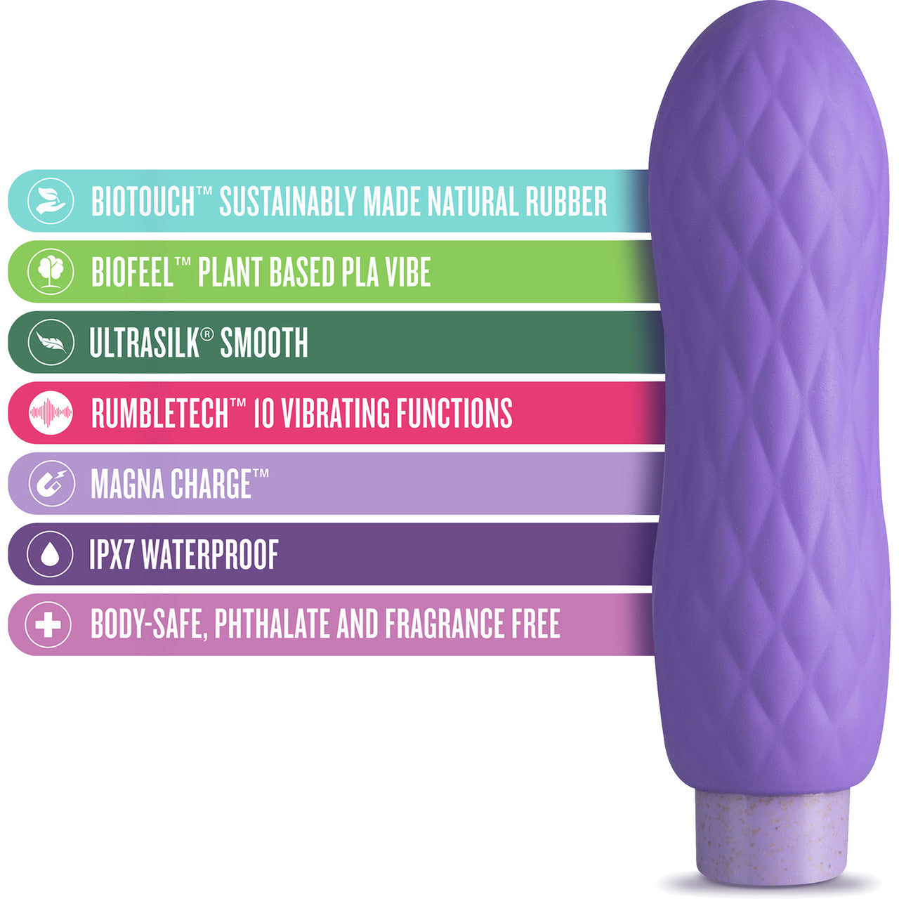Gaia Eco Bliss Rechargeable Waterproof Plant Based Clitoral Vibrator By Blush - Lilac
