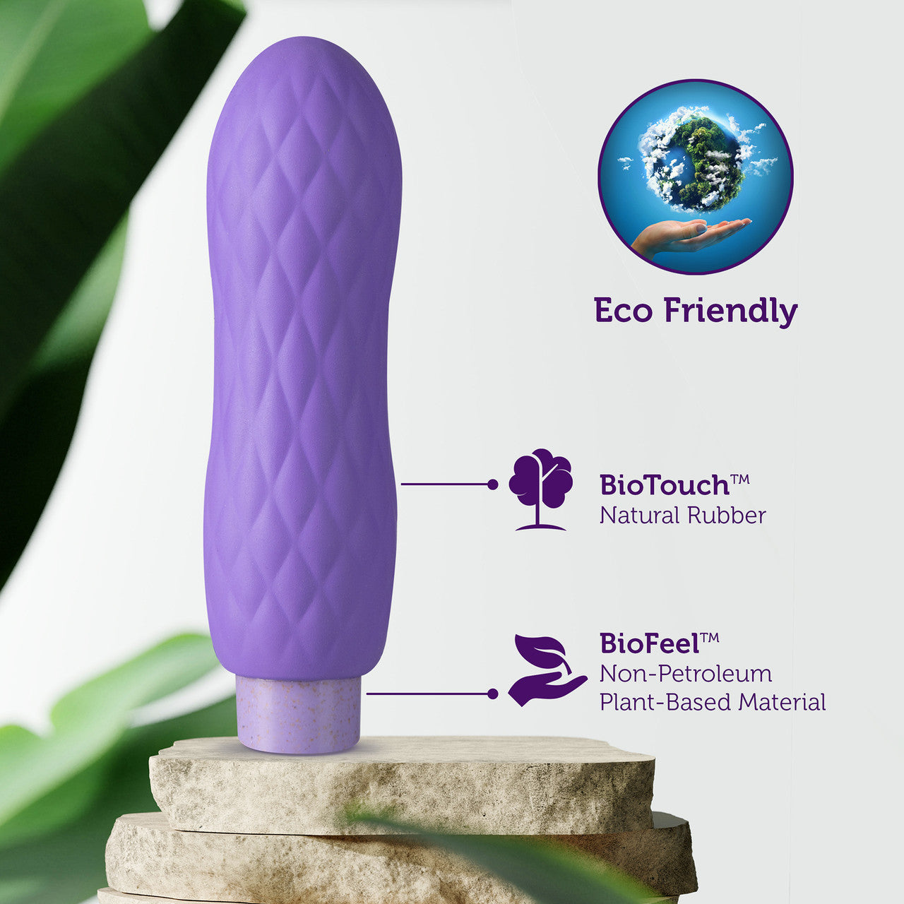 Gaia Eco Bliss Rechargeable Waterproof Plant Based Clitoral Vibrator By Blush - Lilac
