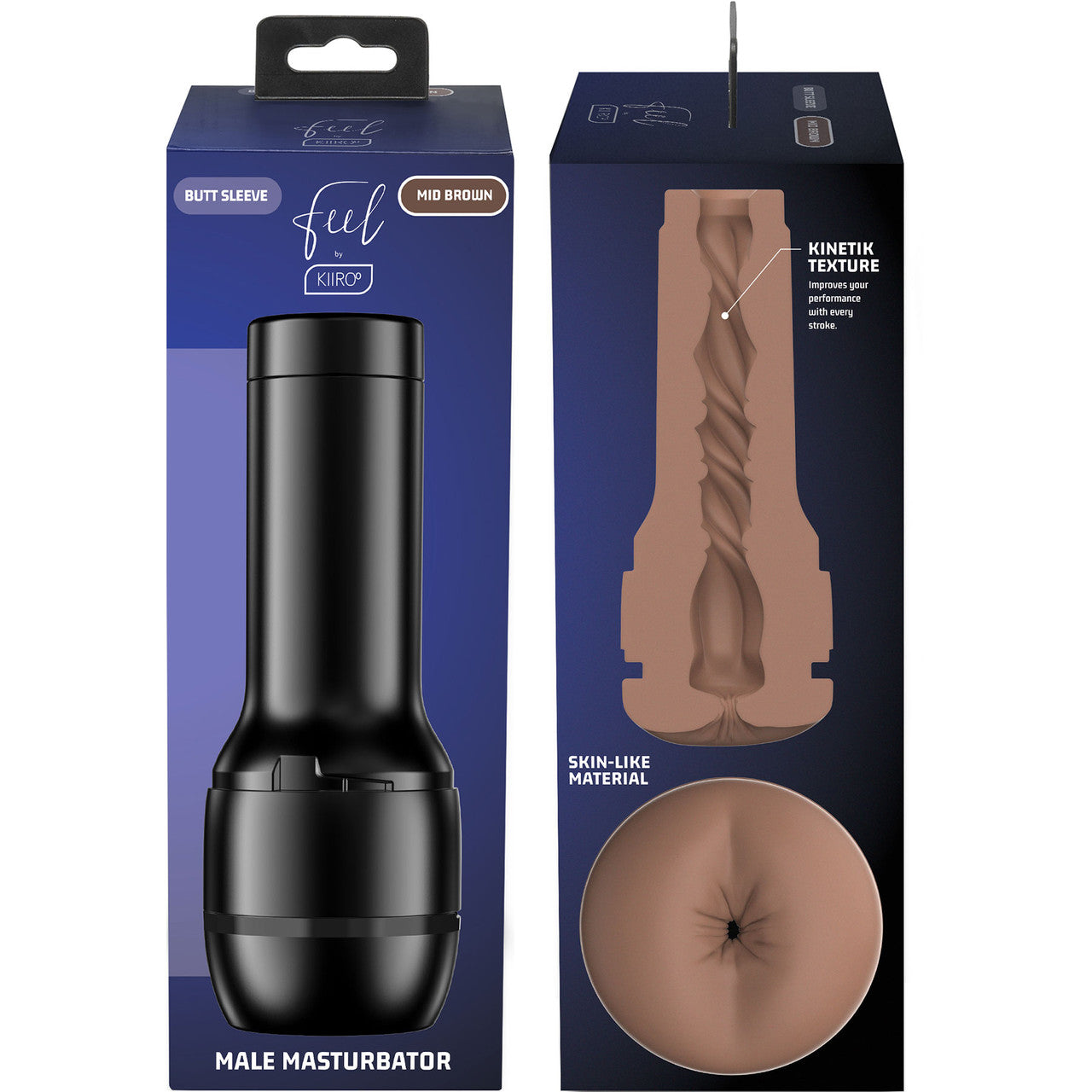 KIIROO Feel Butt Stroker - Penis Masturbator Dark Caramel