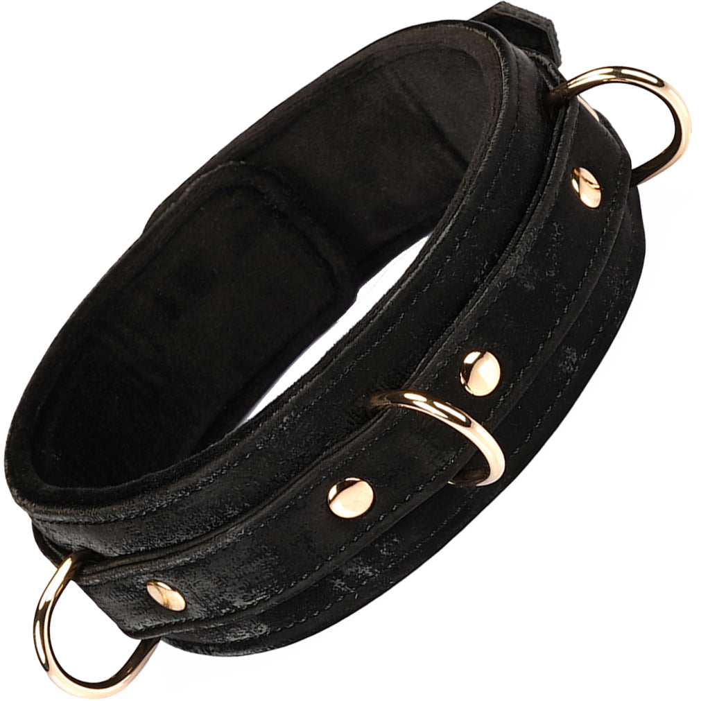 Boudoir Amor Black Collar With Gold Chain Leash By Liebe Seele