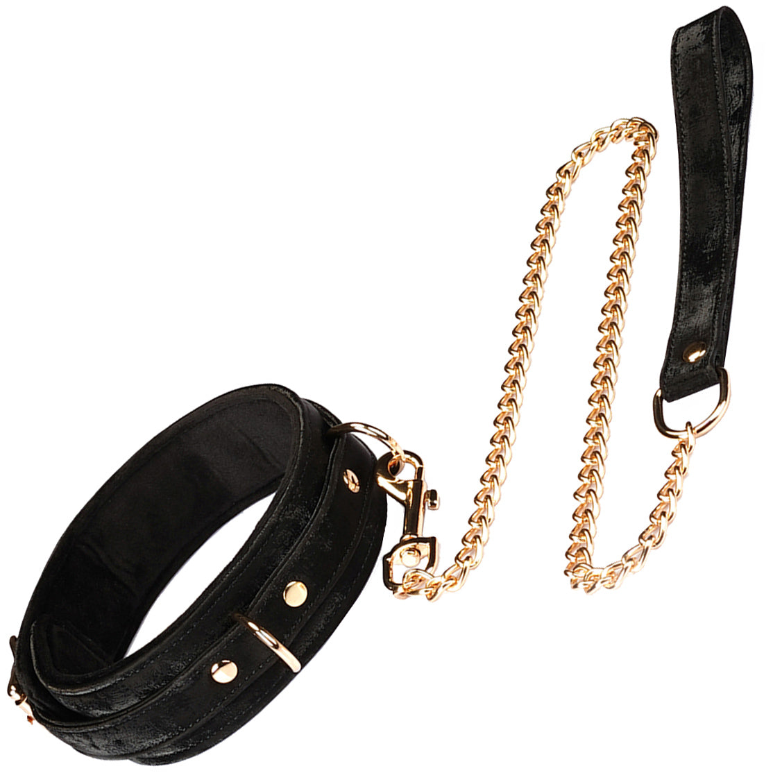 Boudoir Amor Black Collar With Gold Chain Leash By Liebe Seele