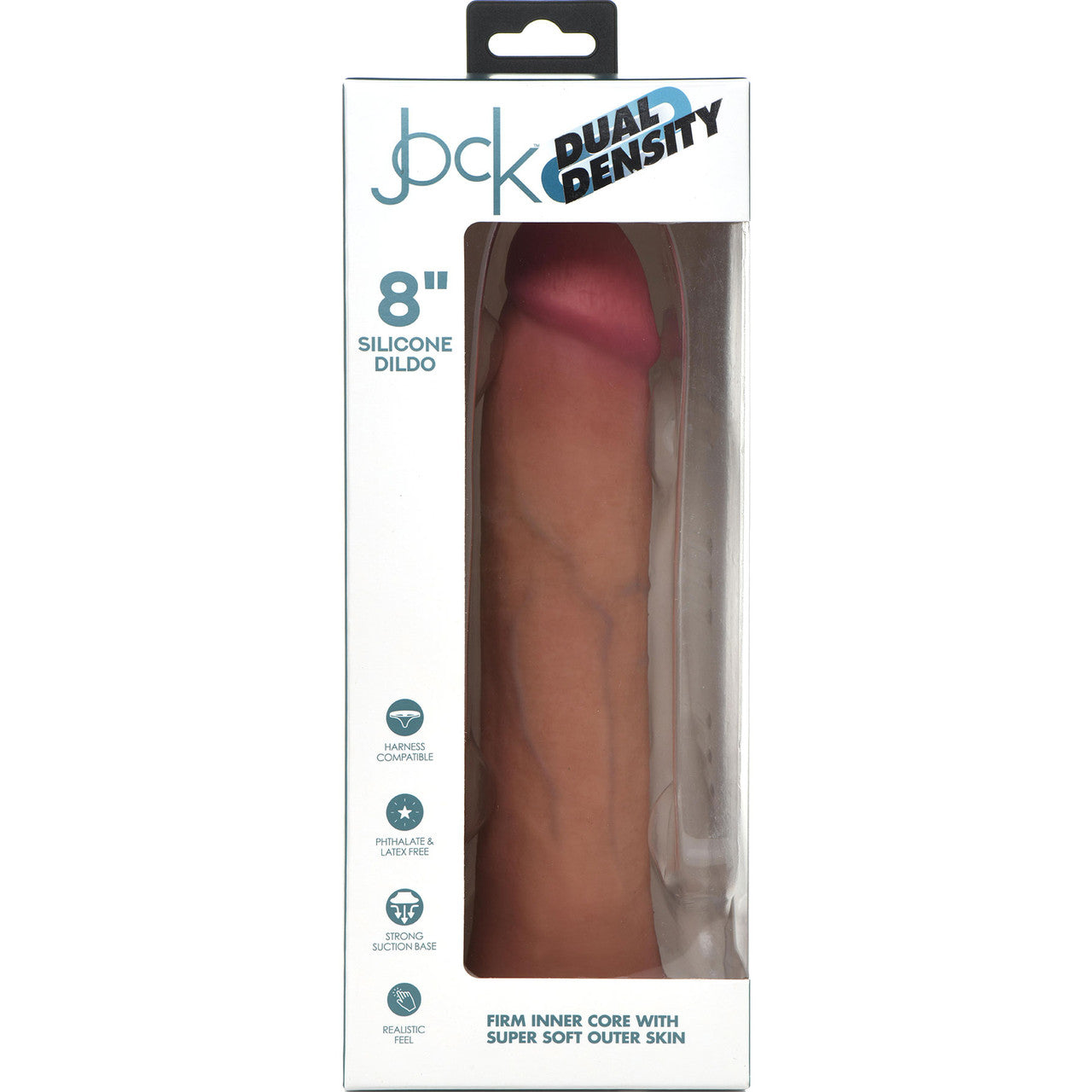 Jock Dual Density 8" Realistic Silicone Suction Cup Dildo - Vanilla