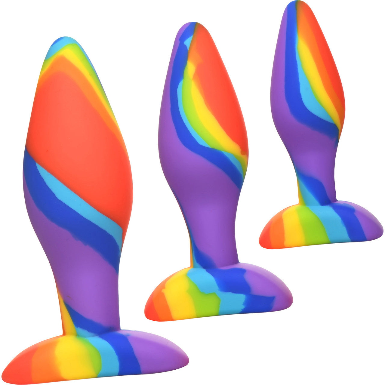 Simply Sweet Rainbow 3-Piece Silicone Butt Plug Set Simply Sweet Rainbow 3-Piece Silicone Butt Plug Set