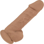 FleshStixxx 8 Inch Silicone Bendable Dildo With Balls - Caramel