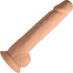 FleshStixxx 10 Inch Silicone Bendable Dildo With Balls - Caramel
