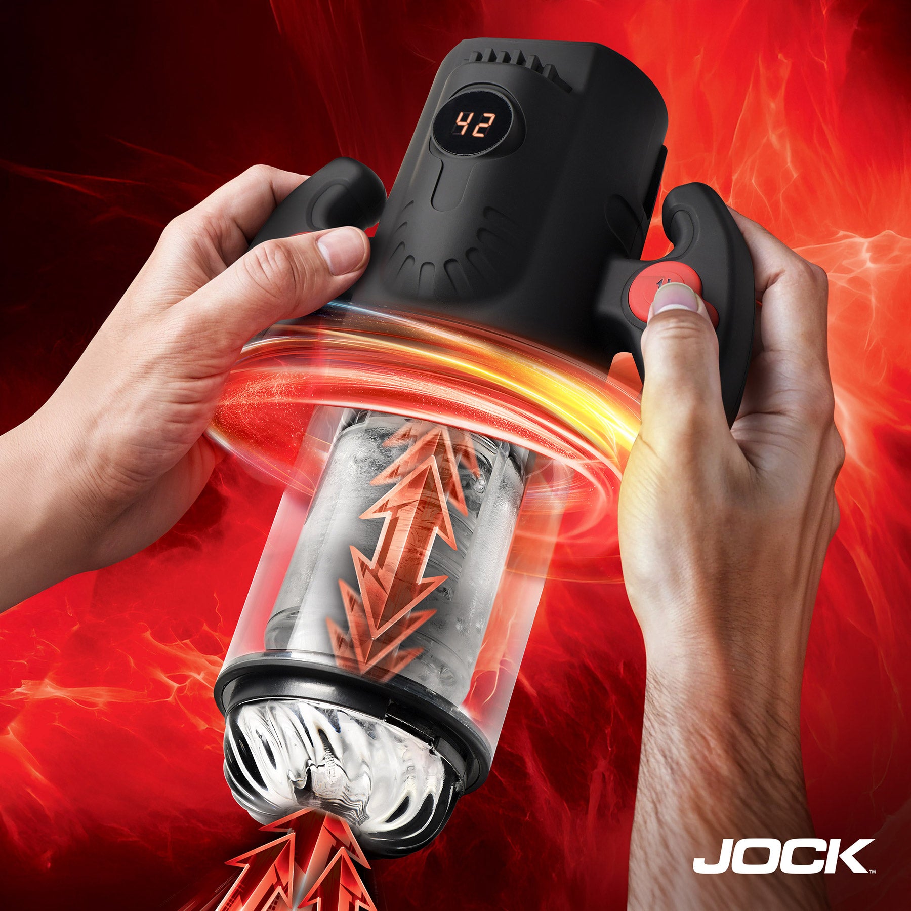 Jock Turbo Max Spinning, Thrusting, & Sucking Rechargeable Penis Masturbator