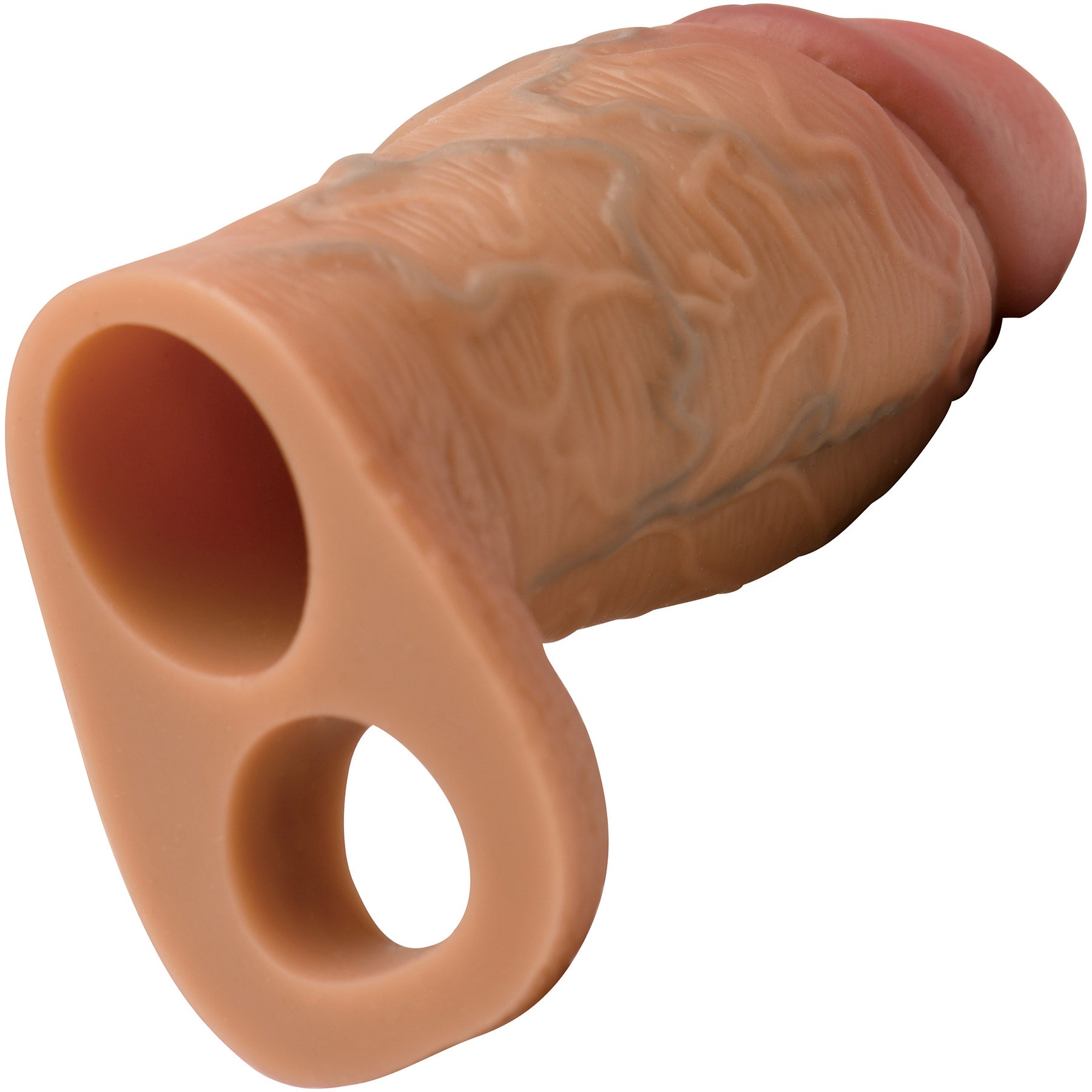 Jock Enhancers Open Ended Silicone Penis Extension Sleeve - Caramel