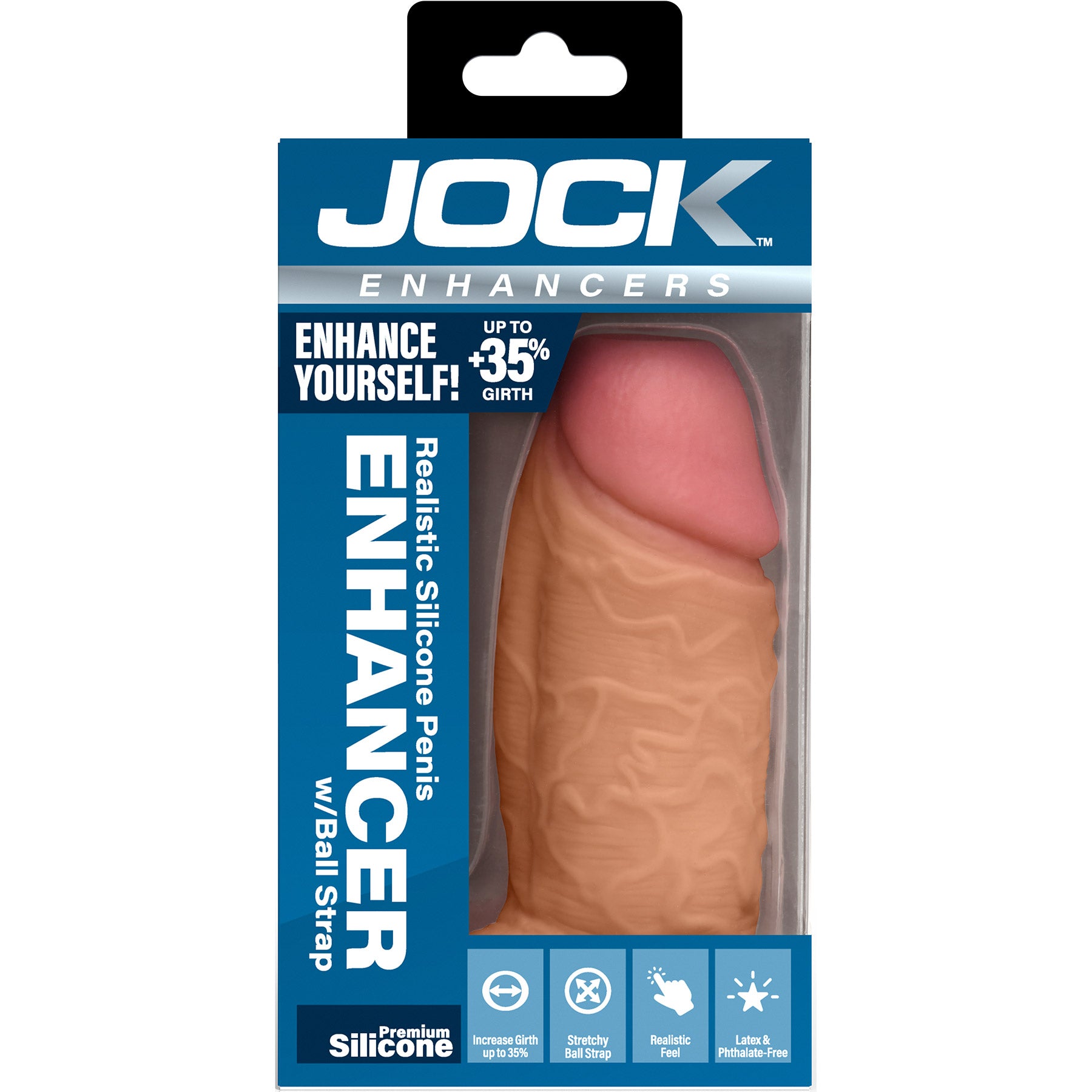 Jock Enhancers Open Ended Silicone Penis Extension Sleeve - Caramel