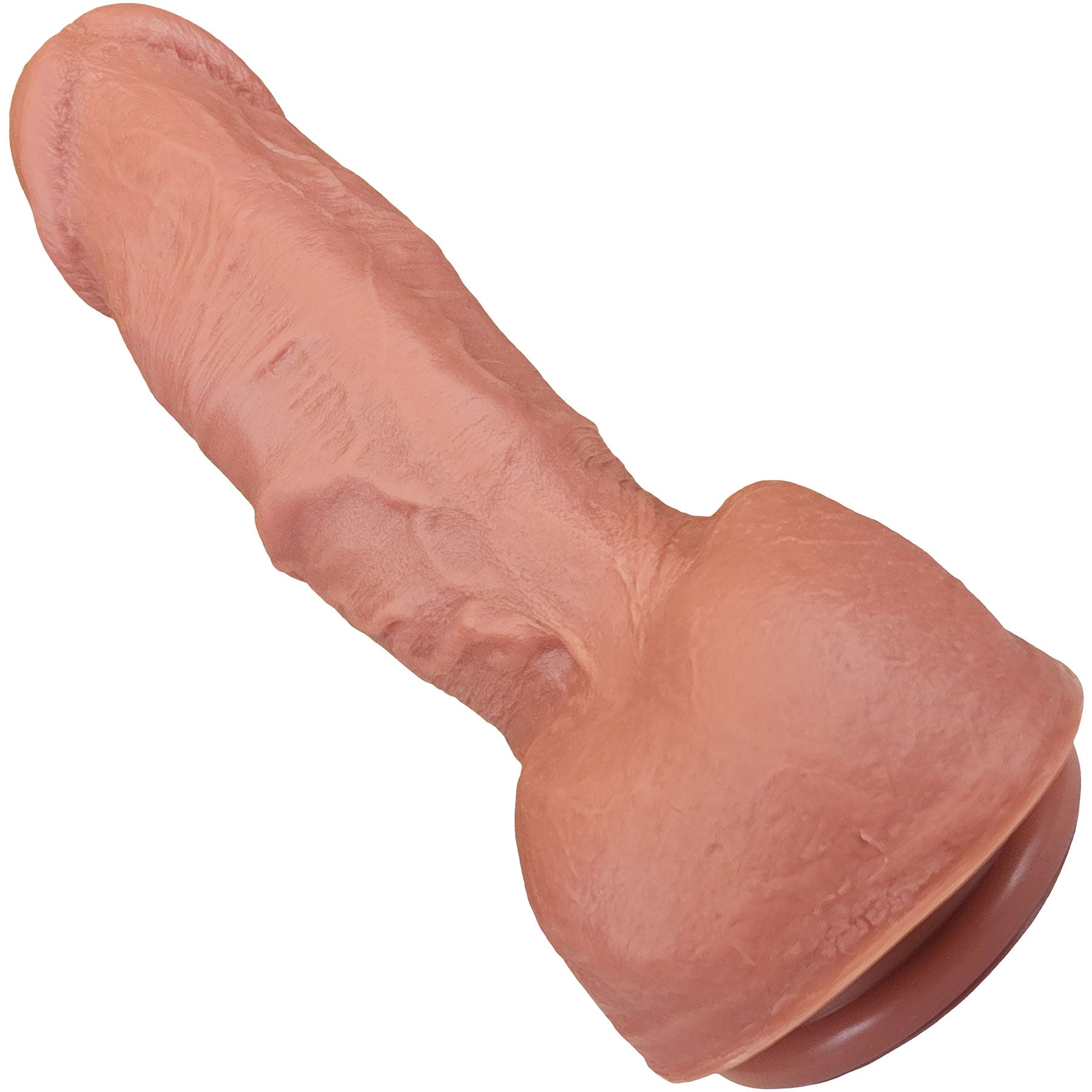 The Coach 5 Inch Silicone Realistic Dual Density Dildo With Balls & Suction Cup Base By Fukena
