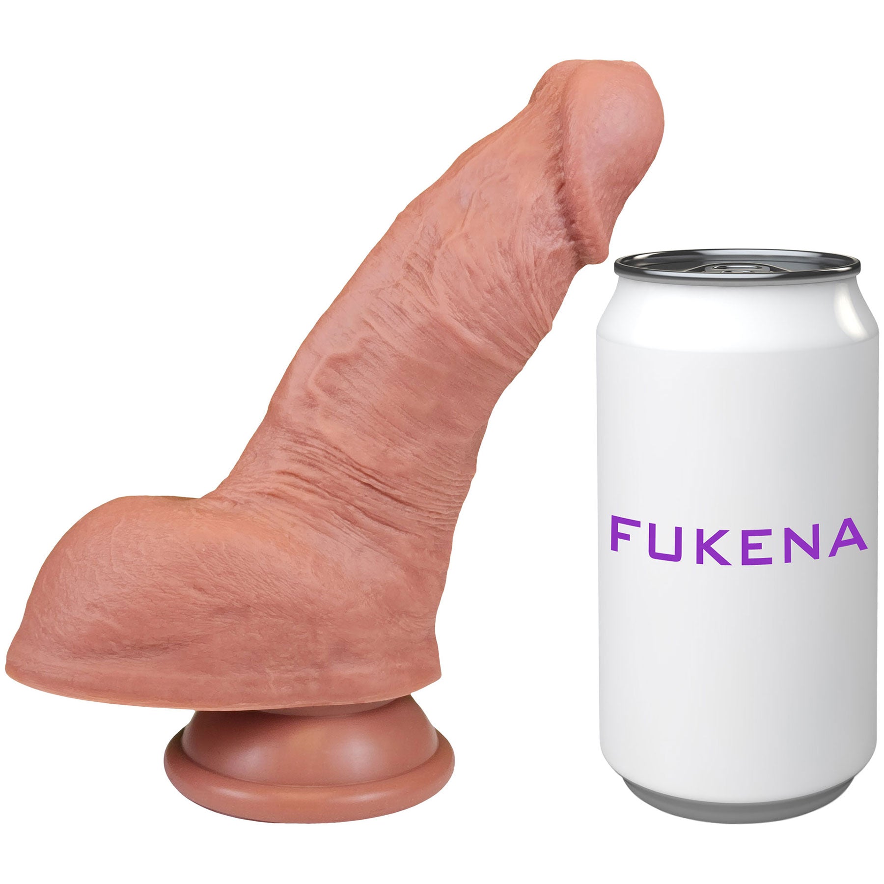 The Coach 5 Inch Silicone Realistic Dual Density Dildo With Balls & Suction Cup Base By Fukena