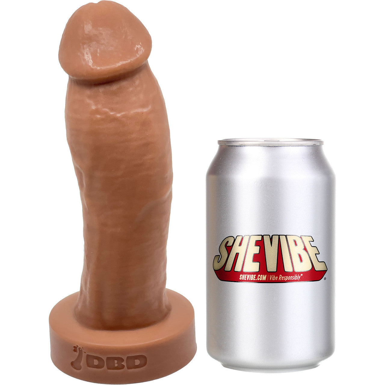 BIG Daddy Duncan Large 8" Platinum Silicone Realistic Dildo By Dee's Big Daddies - Caramel