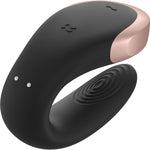 Satisfyer Double Love Silicone Rechargeable Dual Vibrator With Remote Control - Black