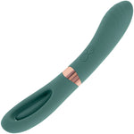 Chick Flick Waterproof Silicone Dual Ended Flickering Tongue G-Spot Vibrator By Evolved Novelties - Green
