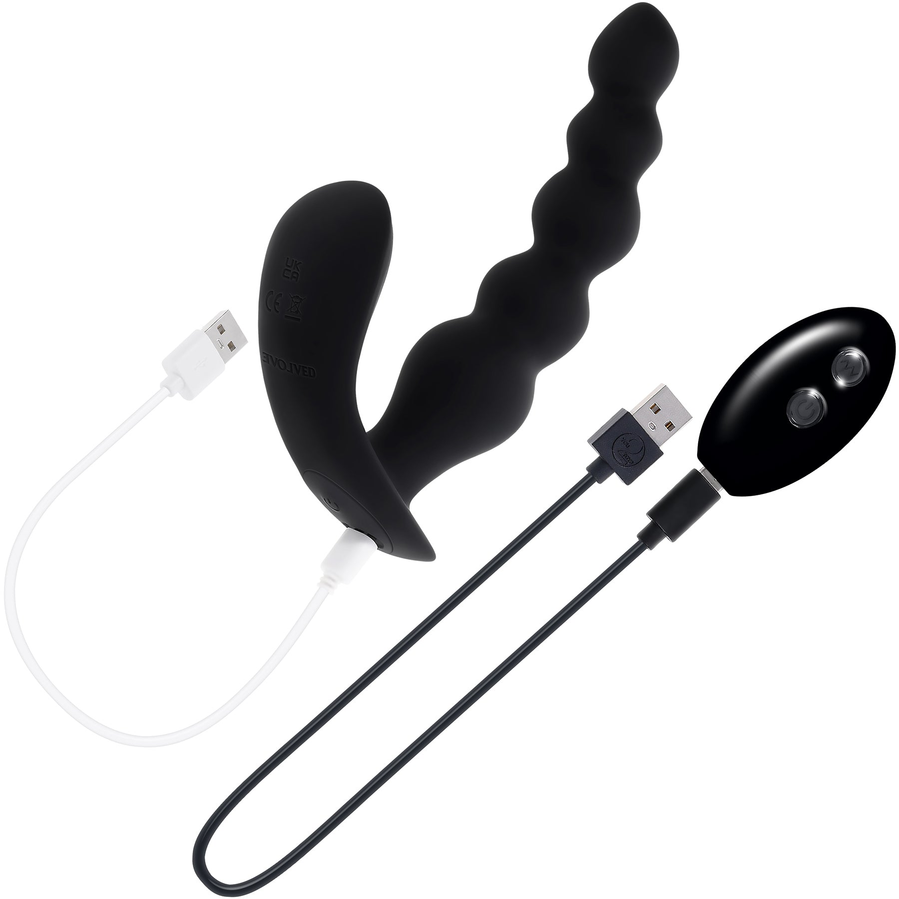 Bead Me Up Rechargeable Silicone Vibrating Anal Beads With Remote By Evolved Novelties