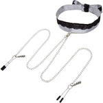 Fifty Shades of Grey Play Nice Satin & Lace Collar and Nipple Clamps