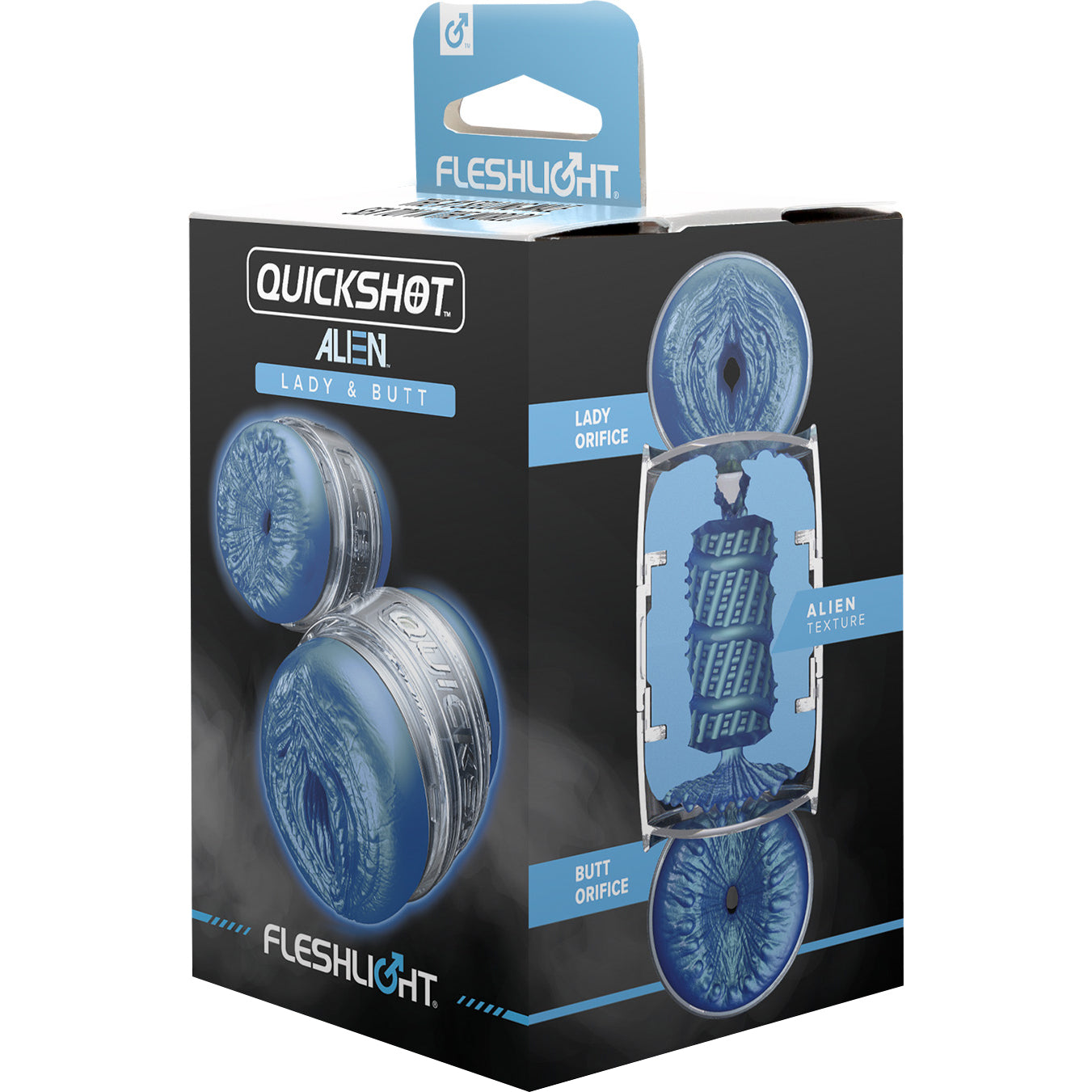 Fleshlight QUICKSHOT Alien Metallic Lady & Butt - Compact Masturbation Sleeve - Blue