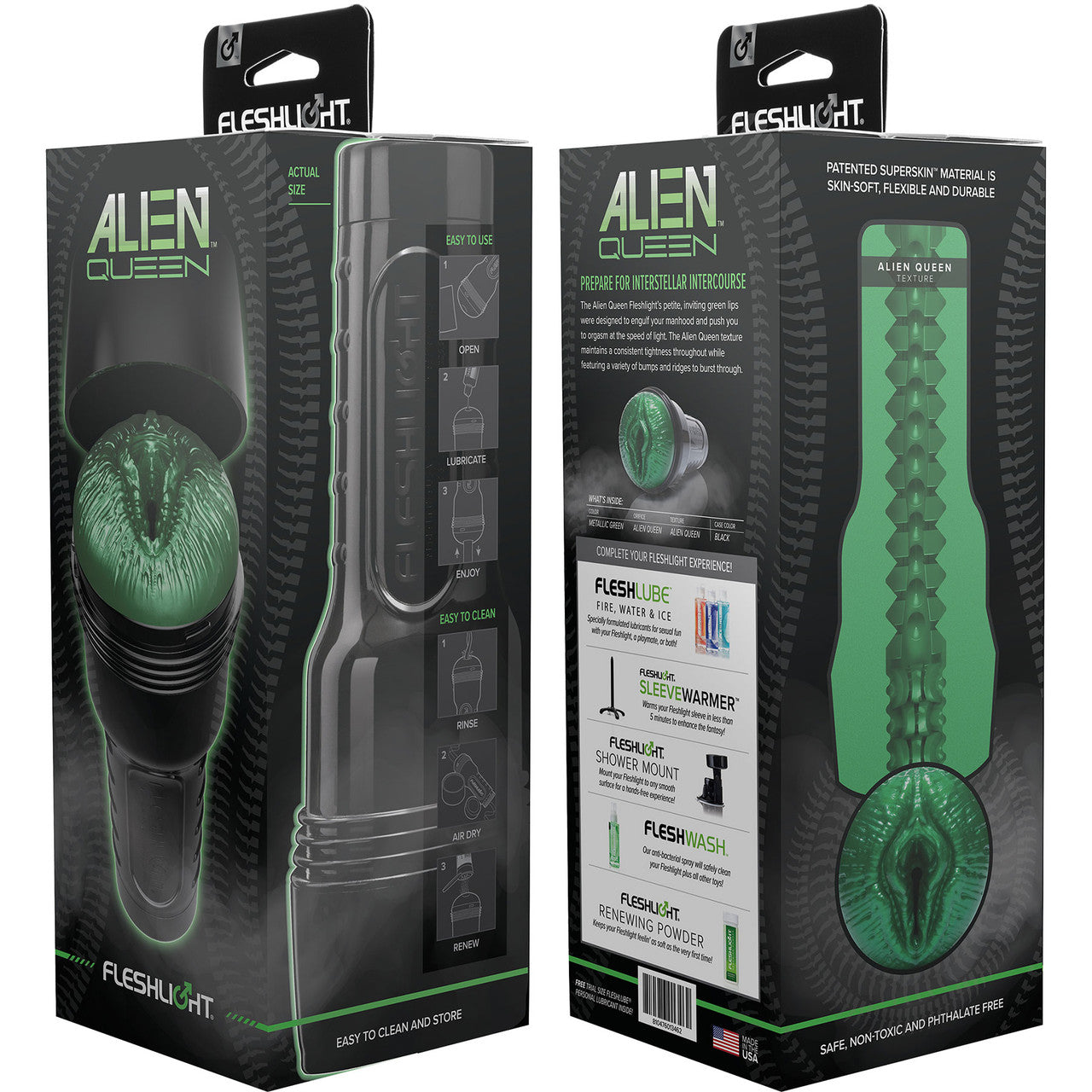 Fleshlight Freaks Alien Queen Green Metallic Fantasy Penis Masturbator