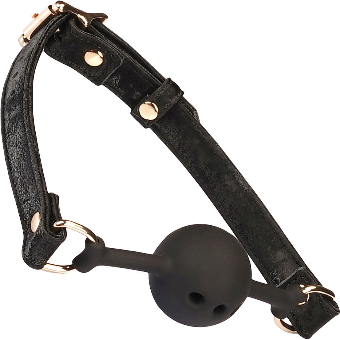 Boudoir Amor Black Silicone Ball Gag With Vegan Leather Straps By Liebe Seele