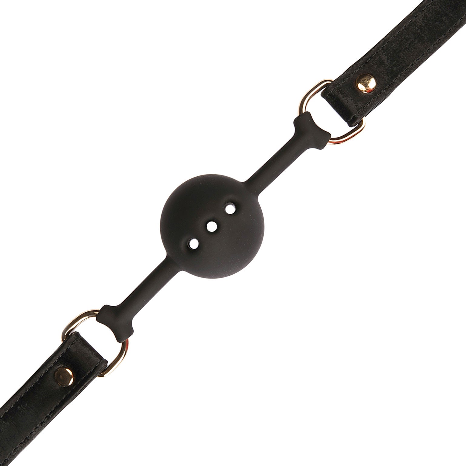 Boudoir Amor Black Silicone Ball Gag With Vegan Leather Straps By Liebe Seele