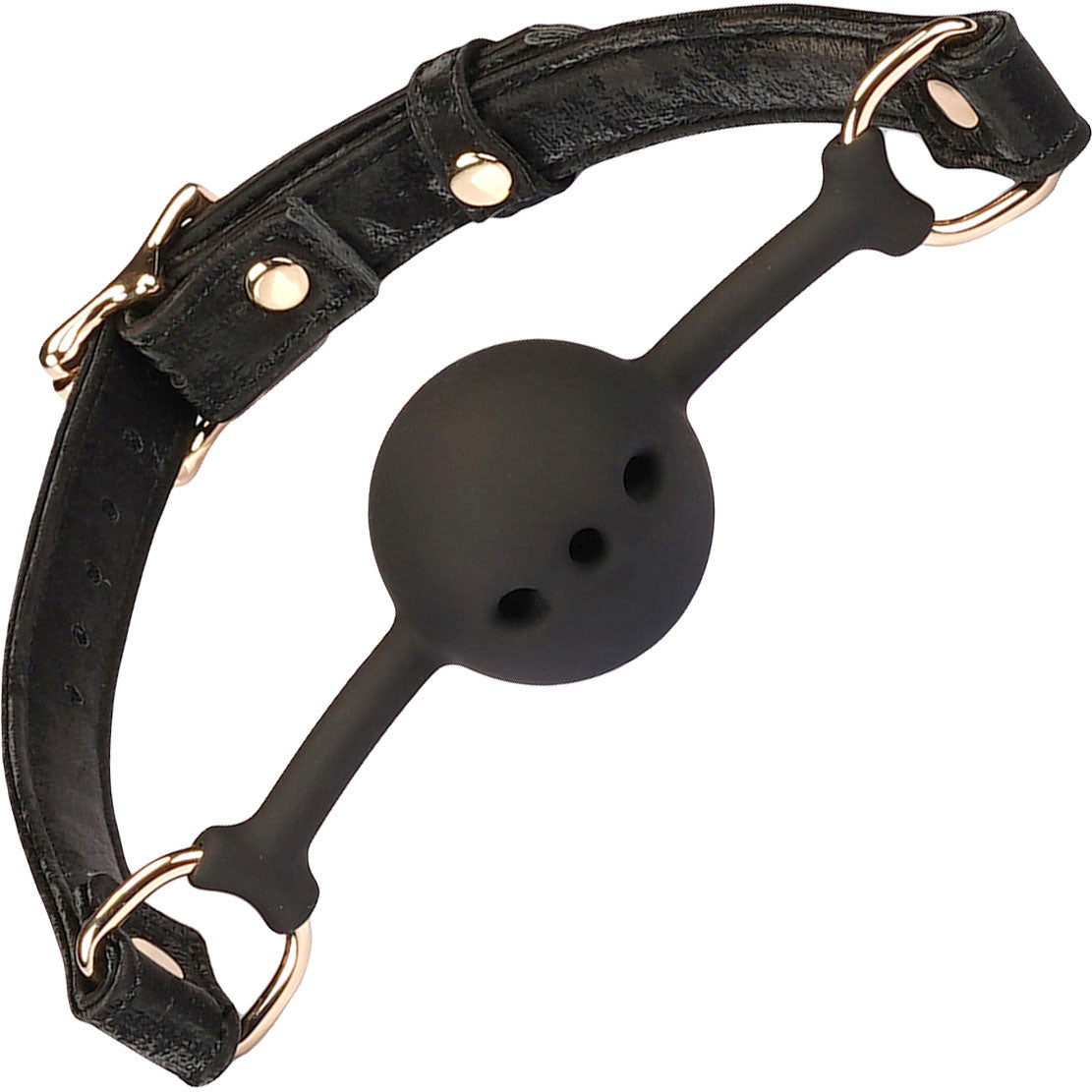 Boudoir Amor Black Silicone Ball Gag With Vegan Leather Straps By Liebe Seele