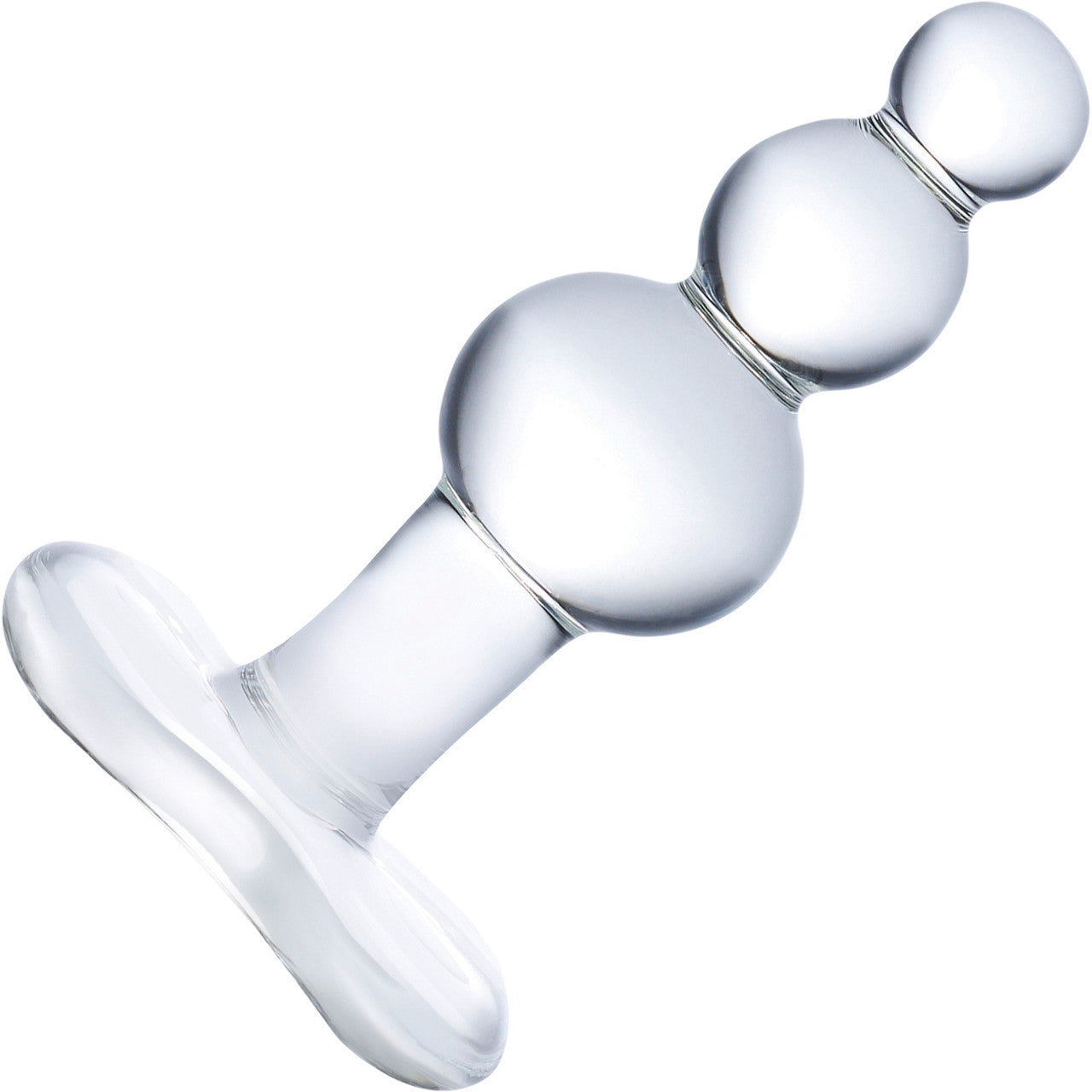 Gls Beaded Glass Butt Plug With Tapered Base - Clear Gls Beaded Glass Butt Plug With Tapered Base - Clear