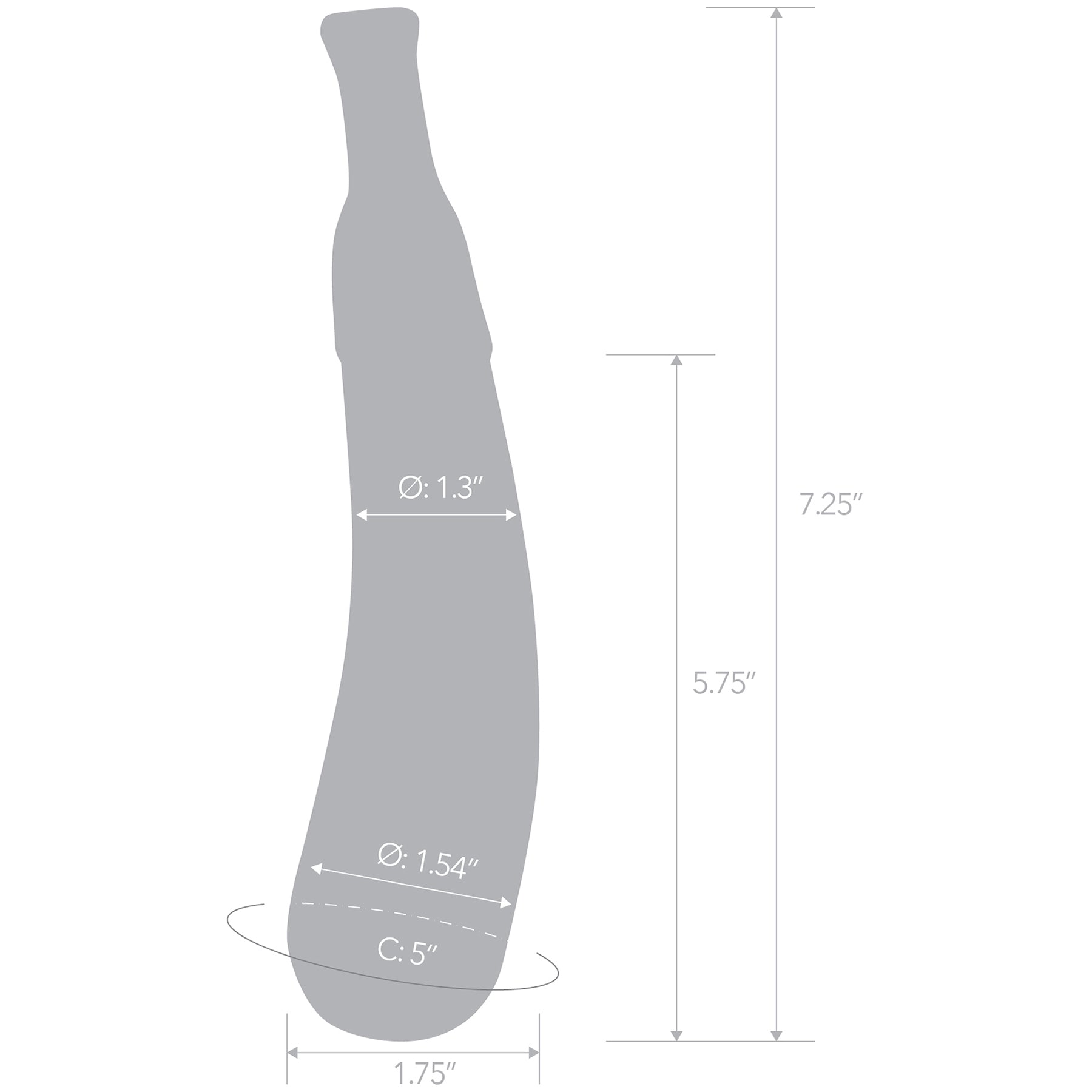 Gläs Eggplant Ecstasy 7.25" Glass Dildo