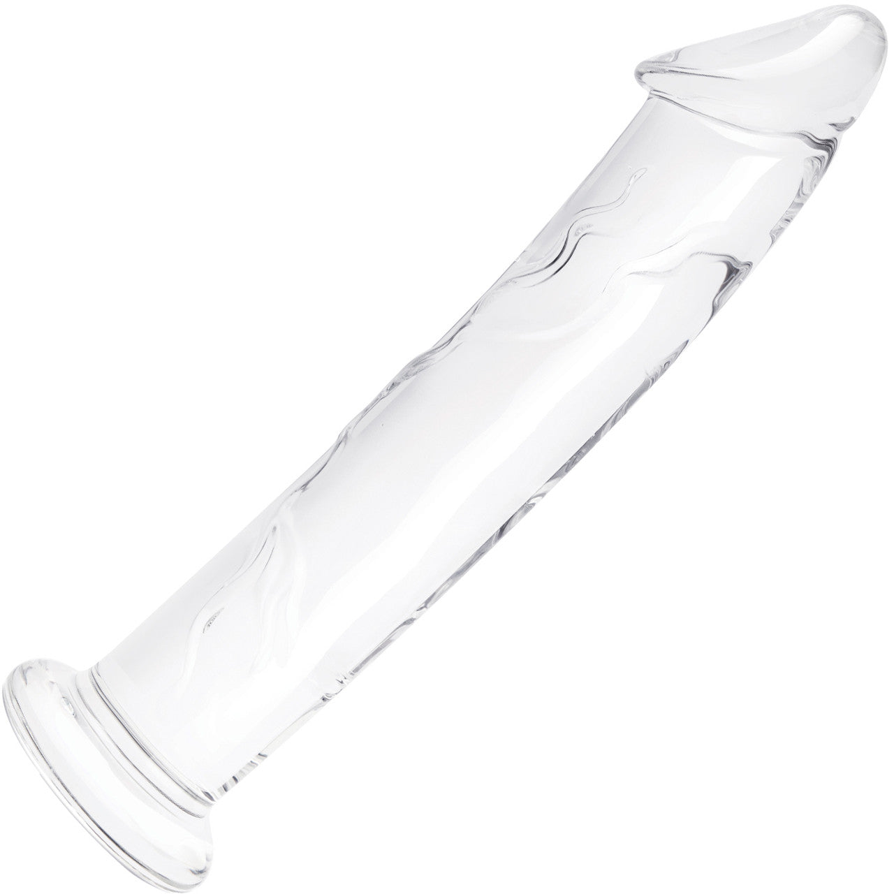 Gls 12" Glass Dildo With Veins & Flat Base - Clear Gls 12" Glass Dildo With Veins & Flat Base - Clear